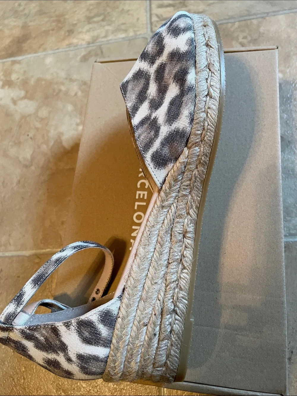 VISCATA Leopard Print Ankle-Strap Espadrilles - Neutral